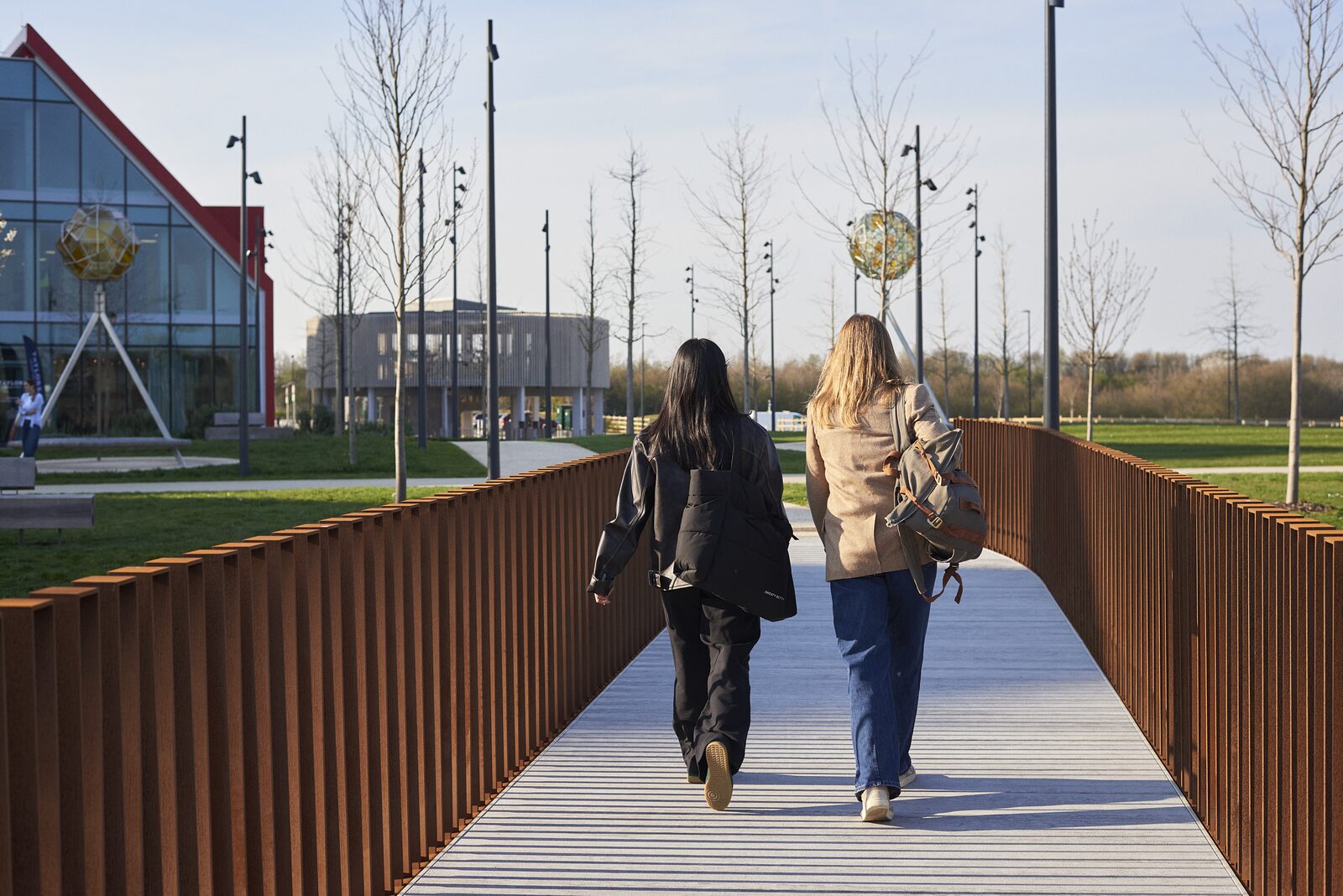 People walking through the Oxford North public realm